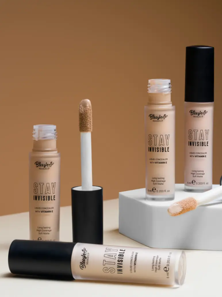 Barry M 'Stay Invisible' liquid concealer product line in nude shades.