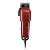 Red professional hair trimmer from Morocutti's tool catalogue.